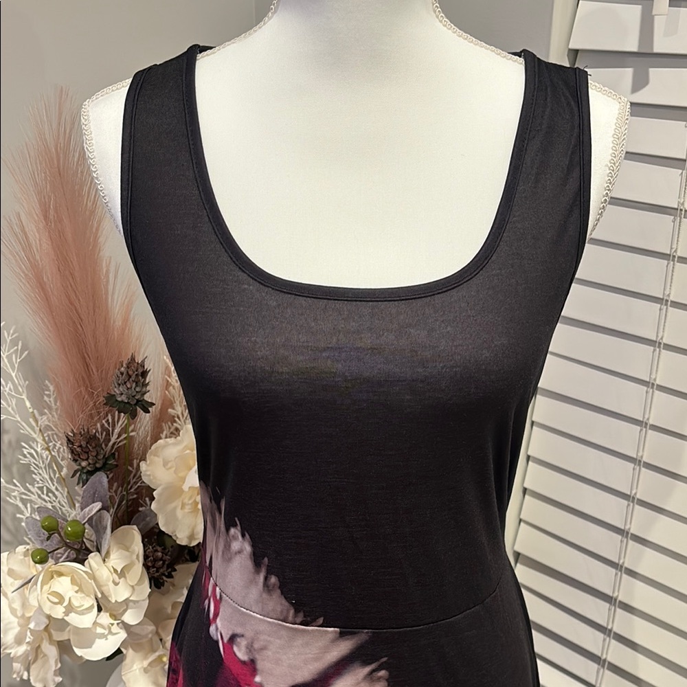 Black and Pink Tie-Dye Maxi Dress With Strappy Back - Picture 2 of 7